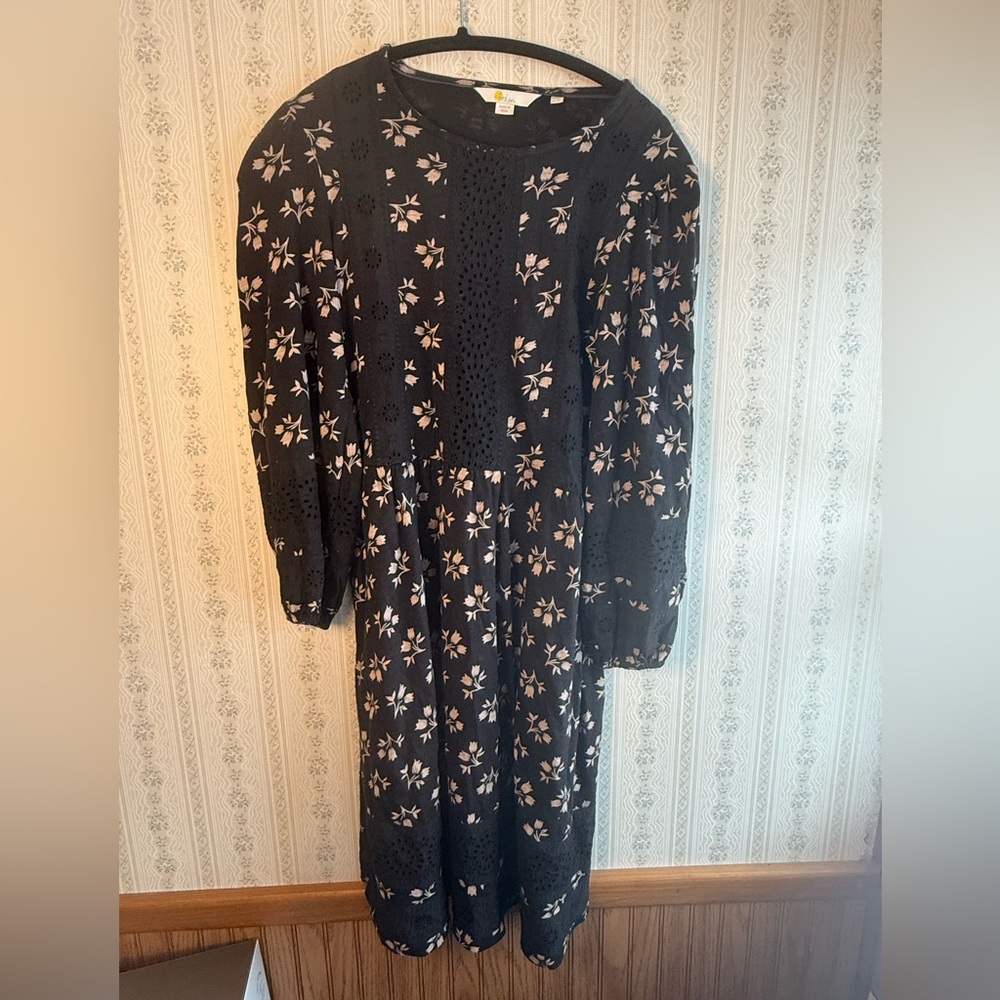 Boden Floral Eyelet Midi Dress – 100% Cotton size 4 us